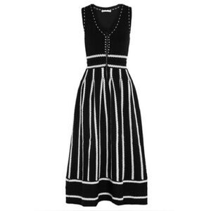 Maje embroidered jacquard midi dress